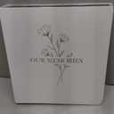 Lanpn Wedding Photo Album 4x6 600 Pocket Photos Slip in, Linen Cover Large Capacity Newlywed Marriage Album Hold 600 Horizontal Vertical Photos (Flower, White)