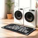 pierpel Laundry Room Rug Runner, 20'' x 50'' Protective Silicone Rubber Laundry Mat, Non-Slip Quick Drying for Home Kitchen, Bathroom, Laundry Room Mats for Floor