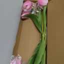 IPOPU 10PCS Real Touch Fake Tulips 18.9" Real Looking Rose Pink Tulips Artificial Flowers Realistic Faux Flowers for Wedding Party Spring Easter Home Decoration (Rose Pink)