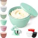 Silicone Bowl Liner with Lid for KitchenAid 5-Qt Tilt-Head Bowls Only, 2mm Extra-Thick Premium Silicone, Built-In Air Vent for Dough Proofing, Dishwasher Safe, BPA-Free