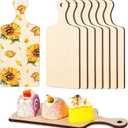 8 Pcs Mini Wooden Cutting Board with Handle 9.45 x 3.54 Inch Thicken Wooden Chopping Small Paddle Charcuterie Cooking Butcher Block Serving Cutting Board for Kitchen Cheese Crafts