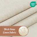 WONICY No Hook Shower Curtain and Liner, Linen-Look Polyester Textured Shower Curtain with Snap in Liner, Waterproof & Washable Bath Curtains for Bathroom, 71Wx74H - Beige/Cream