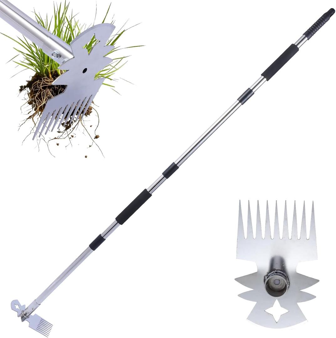 Weeding Tool with Long Handle- 60" Manual Weeder Remover Tool,Garden Tools,Portable Garden Weeder Tool for Vegetable Gardening Backyard Farm Planting & Weeding
