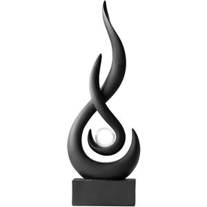Modern Abstract Art Table Decoration,Resin Flame Statue Modern Black Centerpiece Ornaments for Living Room Great Gift Idea Home Decor,Collectibles