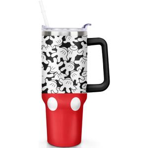 Cartoon Mouse Tumbler 40 Oz With Lid and Straw Stainless Steel Insulated with Handle Gloves Travel Coffee Mug - Birthday,Christmas Gift (DSN-8)