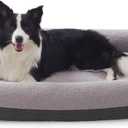 FURTIME Washable Dog Bed Large Sized Dogs, Washable Comfy Fluffy Large Dog Bed, Removable Zipper Cover Machine Wash, Soft Orthopedic Bed Durable Pet Cuddler with Anti-Slip Bottom, 36"x27"x8", Grey