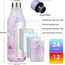 BJPKPK Insulated Water Bottles, 18 oz Stainless Steel Metal Water Bottle with Strap, BPA Free Leak Proof Jugs, Mugs, Flasks, Reusable Thermal Flasks for Sports & Travel, Dawn