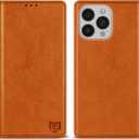 ZZXX for iPhone 13 Pro Wallet Case with [RFID Blocking] Card Slot Stand Strong Magnetic Leather Flip Fold Protective Phone Case for iPhone 13 Pro Case Wallet(Brown-6.1 inch)