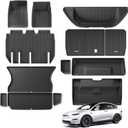 SMABEE 13Pcs Floor Mats Set for 2022-2025 Tesla Model X 5 Seater (Not fit 6/7 Seater) All Weather Floor Liner Back Seat Cargo Liner Front Rear Trunk Backseat TPE Car Mats Interior Accessories