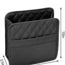 Mandark Car Seat Back Organizer, PU Leather Vehicle Backseat Hanging Storage Pocket, Multipurpose Auto Travel Essentials Accessories for Kids & Adults, Universal for Most Cars (Black)