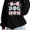 ALLTB Dog Mom Sweatshirt Women Dog Mama Graphic Shirt Cute Paw Shirts Puppy Lover Pullover Casual Long Sleeve Tee Tops (L)