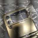 Ultra-Thin Galaxy Z Flip 4 Case, Luxury Perfect Frosted Plating Hinge Protection Hard PC Cover, Finish Anti-Scratch Shockproof Lightweight Protective Case for Samsung Galaxy Z Flip 4 5G, Gold