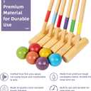 ApudArmis 35" Six Players Croquet Set with Deluxe Premiun Pine Wooden Mallets,Colored Ball,Wickets,Stakes - Lawn Backyard Game Set for Adults/Teens/Family (Large Carry Bag Including)