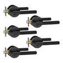 Amerdeco 4 Pack Matte Black Door Handles Interior, Knurled Privacy Door Handles with Lock, Heavy Duty Black Door Lever for Bedroom or Bathroom, Reversible Keyless for Left Right Handed Doors AM0016