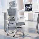TRALT Office Chair Ergonomic Desk Chair with Lumbar Support Grey, 21.7"D x 25.6"W x 38.2"H