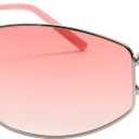 Y2k Sunglasses Womens Glasses Metal Shades Wire Frame Oval Sun Glasses for Women Trendy 2000s 90s shield Retro Eyewear (Gradient Pink)