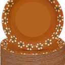 Yungyan Platos De Barro Mexicanos Paper Plates Cielito Lindo Party Decoration Mexican Dinnerware Terracotta Flower Clay Pottery Plates Party Supplies Birthday Wedding Decoration(9 Inch,50 Pcs)