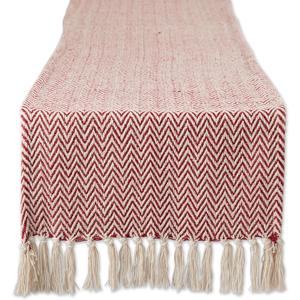 DII Woven Basic Tabletop Collection, Chevron Table Runner, 15x72, Barn Red