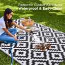 OLANLY Waterproof Outdoor Rug 5x8 ft, Outdoor Plastic Straw Rug for Camping, RV Mat Outside, Indoor Outdoor Carpet for Porch, Deck, Backyard, Balcony, Picnic, Black & White