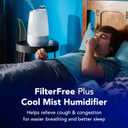 Vicks FilterFree Plus Cool Mist Plus Humidifier (VUL565), Medium Room Filter-Free Cool Mist Humidifier for Baby, Kids and Adult Rooms, Works with Vicks VapoPads