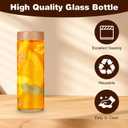 6 Pack Glass Bottles with Lids 12 oz Juicing Bottles Reusable Glass Wide Mouth Juice Bottle for Juicing Airtight Leak Proof Drinking Milk Water Bottle for Juice Tea Milk Storage