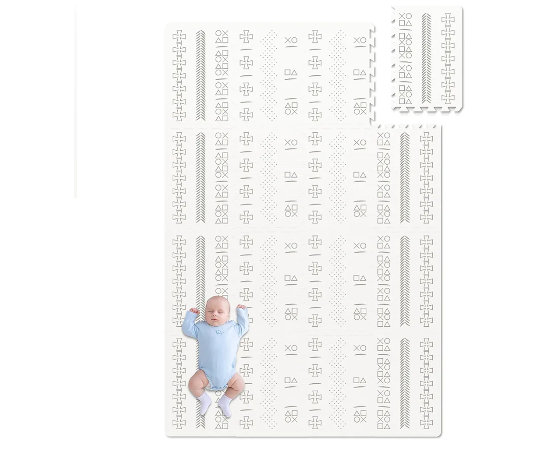 Baby Play Mat for Floor, Foam Play Mat for Babies and Toddlers Infants and Kids Interlocking Foam Tiles (Sand, 5.6 x 4 ft)