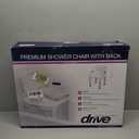 Drive Medical RTL12505 Handicap Bathroom Bench with Back and Arms, White
