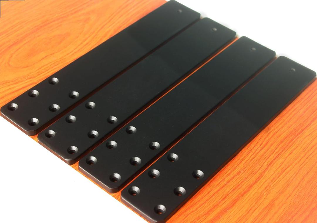 4 Pack L14 x W 2.5" 6mm Thick Hidden Countertop Support Brackets, Straight Steel Countertop Support Brackets Solid Floating Shelf Bracket for Countertops Frosted Black
