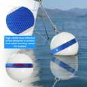 Boat Mooring Buoy Ball Mooring Buoy Float with Reflective Blue Stripe for Protection,Illuminated Buoy to Moor Boat Secure&Enhance Visibility 18 White