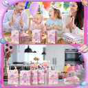 Geyoga 24 Pcs Pink Outer Space Party Favor Bags Space Goodie Gift Bags with Handles Galaxy Rocket Treat Party Supplies Two The Moon Birthday Decoration for Birthday Astronaut Galaxy Solar System Theme
