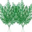 Christmas Glitter Stems 24pcs Artificial Pine Tree Picks for Christmas Tree Ornaments fillers, DIY Xmas Wreath, Crafts, Garland, Holiday, Party, Wedding and Home Decoration (Green)