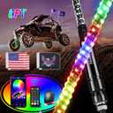 Nilight 2PCS 6FT RGB LED Whip Light, Remote App Control w/DIY Chasing Patterns Stop Turn Reverse Lighting Modes Safety Lighted Antenna for ATV UTV Polaris RZR Can-am Dune Buggy Jeep