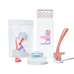 Billie Shaving Razor Coral w/(2) 5-Blade Cartridges AND the Magic Holder!