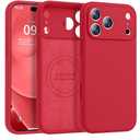 Ktele Magnetic for iPhone 17 Pro Case [Compatible with Magsafe] [Premium Silicone Satin-Smooth Touch] Slim Shockproof Anti-Scratch Microfiber Lining Case, 6.3 inch, Cedar Green