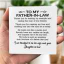 3 x B1 Father's Day Gift: Wooden Plaque with Stand for Dad or Father in Law - Meaningful Sign for Birthday, Christmas