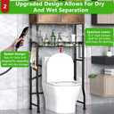 Over The Toilet Storage Cabinet - 2-Door Bathroom Organizer Shelf, Freestanding Space-Saver Toilet Rack with Privacy Protection, Water-Resistant Above Toilet Storage Cabinet for Small Bathrooms(Brown), Large