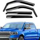 in-Channel Window Rain Guards for Doge RAM 1500 2025-2019 [Crew Cab] Extra Durable Vent Deflector,Ram 1500 Crew Cab Window Deflectors Vent Visor,Truck Vent Shades Accessories-4 pcs