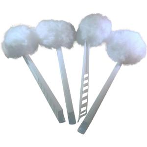 Metal Bowl Brush 4-Pack, White, Polyester, Reusable, Cleaning