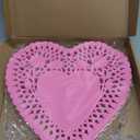 Newwiee 300 Pcs Valentine's Day Paper Heart Doilies Lace Trimmed Heart Doilies Disposable for Birthday Wedding Cakes Desserts Tableware Food Decoration(White,Red,Pink,8 Inch)