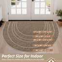 BEQHAUSE Dirt Trapper Door Mat 36" x 60" Half Circle Non Slip Washable Doormats Entrance Rugs Absorbent Welcome Low Profile Floor Mats for Front Back Door and Entryway, Taupe