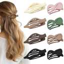 8 Pcs French Flat Hair Clips for Women Matte Claw Clips for Thick & Thin Hair No-Slip Hair Claw Strong Hold Styling Barrettes Accessories (8 PACK 6 Matte COLORS 02)