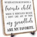 Funny Decor for Grandkids from Grandma, Grandkids Sign Grandma Gifts Desk Wooden Sign, Home Farmhouse Sign Decor, 5 Inch Decor Wood Plaque With Stand