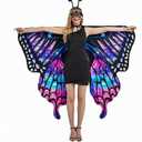 Halloween Butterfly Costume for Women and Teen Girls Plus Size Wings,Double Sided Reversible Butterfly Cape for Adults