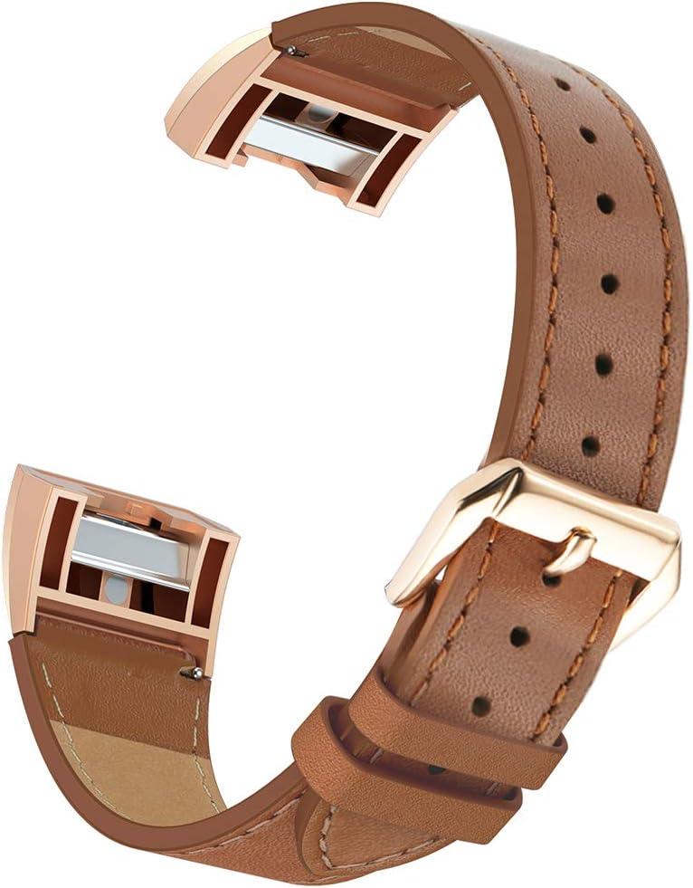 Simpeak Leather Band Compatible with Fitbit Charge 2, Genuine Leather Wristband Strap Replacement for Fitbit Charge 2 (Brown) Simpeak Leather Band Compatible with Fitbit Charge 2, Genuine Leather Wristband Strap Replacement for Fitbit Charge 2 (Brown)