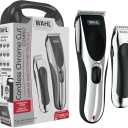Wahl Clipper Cordless Chrome Pro Hair Clippers for Men and Battery Hair Trimmer Combo for Full Haircuts and Touch-Up Trims – Model 3026590