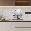 Tumbler Organizer,Ctancifang Rotating Stanley Cup Holder for Cabinet Fits 6 Bottles (40/30 oz), Stanley Organizer with Portable Handle for Kitchen, Camping, Parties,Easy to Grab Cup,Easy to Carry (black)