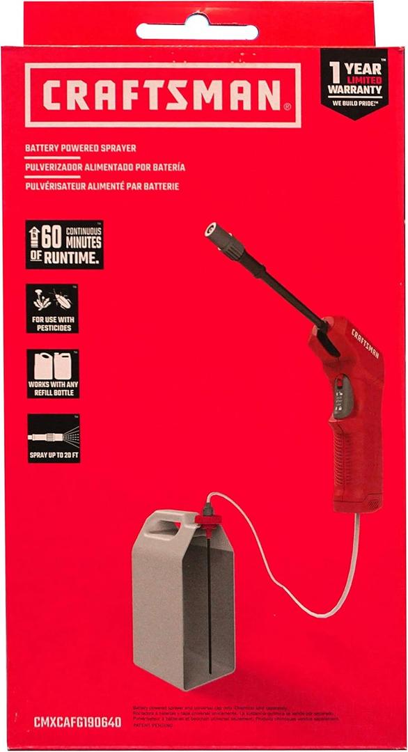CRAFTSMAN Battery Powered Sprayer Wand (CMXCAFG190640) Easily Attaches to Most Ready to Use Chemical Bottles for Gardening, Lawn and Disinfecting