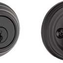 Kwikset 980 Deadbolt Lock, Matte Black Round Exterior Keyed Front Entry Door, Pick Resistant SmartKey Rekey Security, Single Cylinder Dead Bolt, with Microban Protection (New)