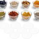 Libbey Small Glass Bowls, Glass Containers with Lids Set of 8 to Keep Leftovers Fresh, Meal Prepping and More, Dishwasher Safe Small Bowls for Dips