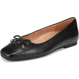 Vionic Women's Klara Ballet Flat, Black Leather, 6.5